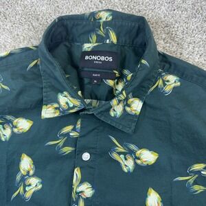Bonobos Stretch Slim Fit Men's Short Sleeve Button Down Shirt XL Floral